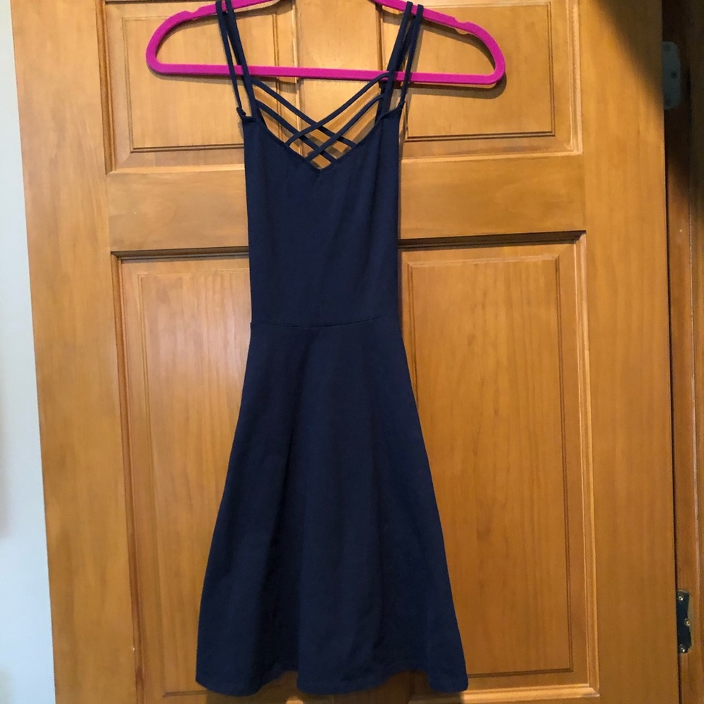 Navy blue Hollister skater dress. Size S.
